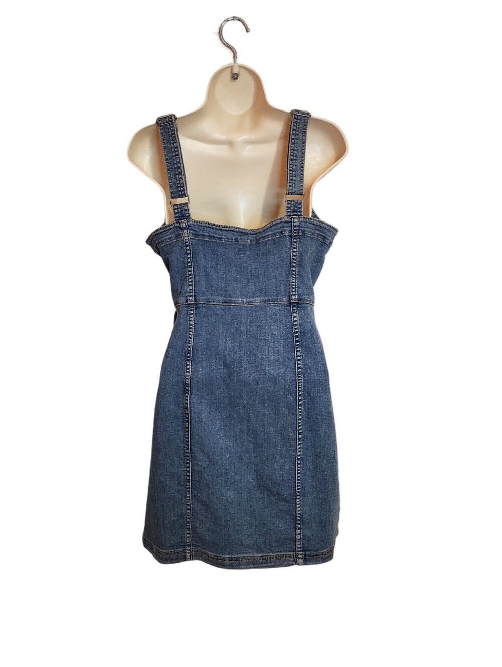 H&M Divided Denim Jumper Pinafore Dress Medium - Picture 5 of 10